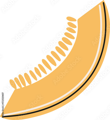 A slice of cantaloupe with seeds