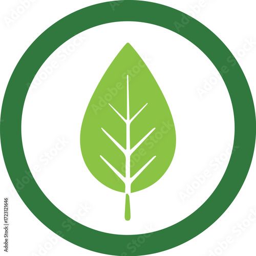 Green Leaf in a Circle Logo for World Vegetarian Day