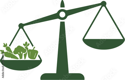 World Vegetarian Day Logo with Scale and Vegetables Symbol