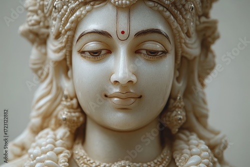 Wallpaper Mural Divine Indian Goddess Statue Decorated with Traditional Ornaments, Closeup Photo. Torontodigital.ca