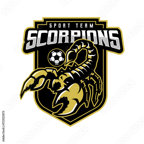 Scorpion athletic club vector logo concept isolated on white background