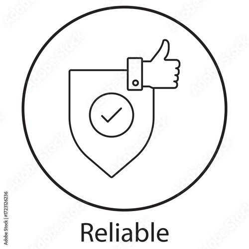 Reliable Icon, The Strength of Reliability, Building Trust Through Dependability, Reliable Foundations for Success, Consistency that Creates Confidence, vector