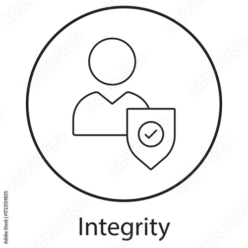 Integrity Icon, The Power of Integrity, Building Trust Through Values, Integrity as the Foundation of Success, Leading with Honesty and Ethics, vector