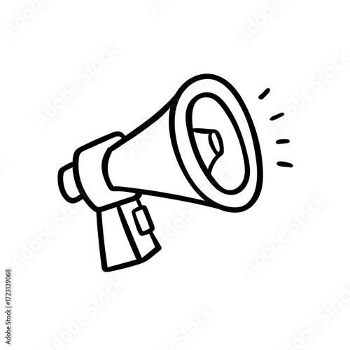 Hand-Drawn Megaphone
