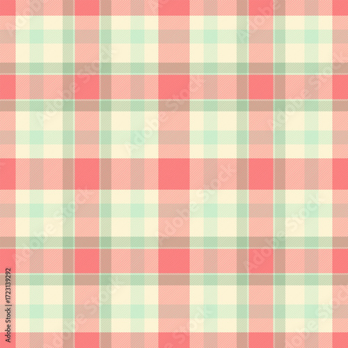 Customized vector tartan plaid, flannel check background seamless. Beautiful fabric textile pattern texture in light and red colors.