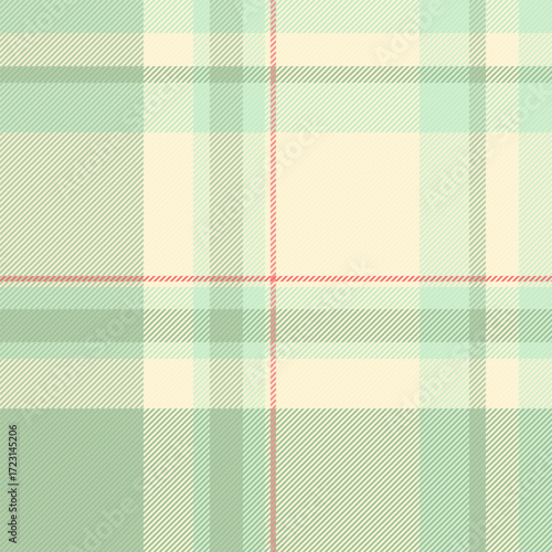 Elegant plaid pattern in soft green, cream, and red. Perfect for backgrounds, textiles, or adding a classic touch. Versatile for design projects.