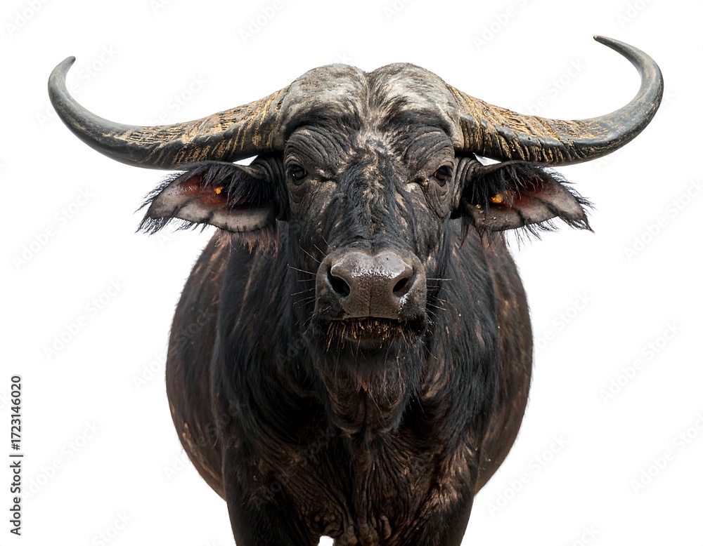 Fototapeta premium Close-up of a muddy water buffalo