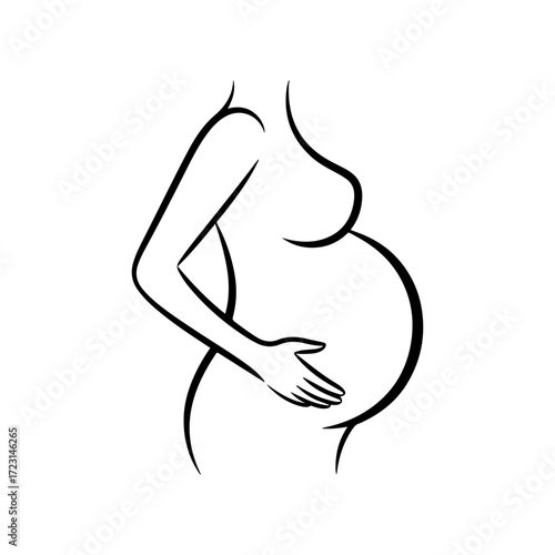 pregnancy outline editable stroke icon