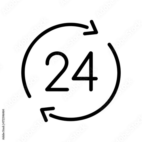24 hours outline editable stroke icon