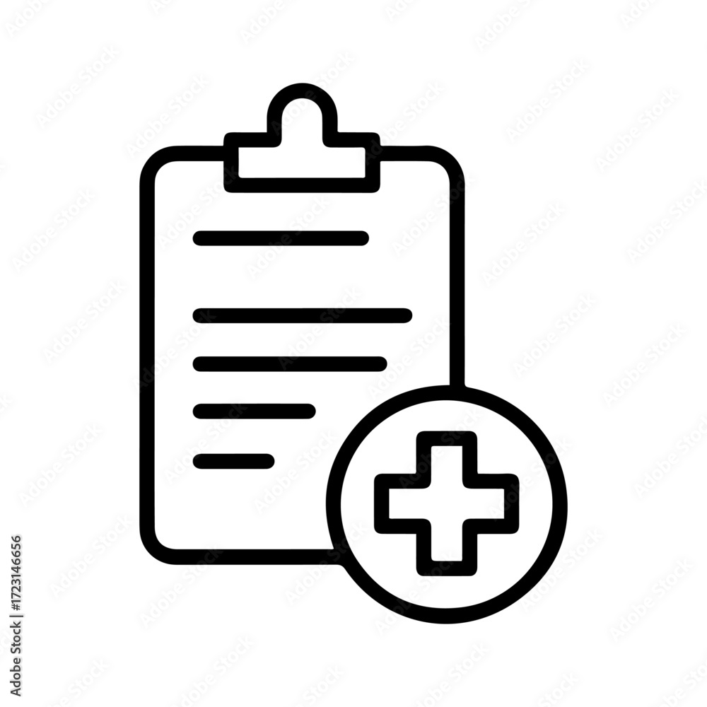Obraz premium clipboard health check outline editable icon