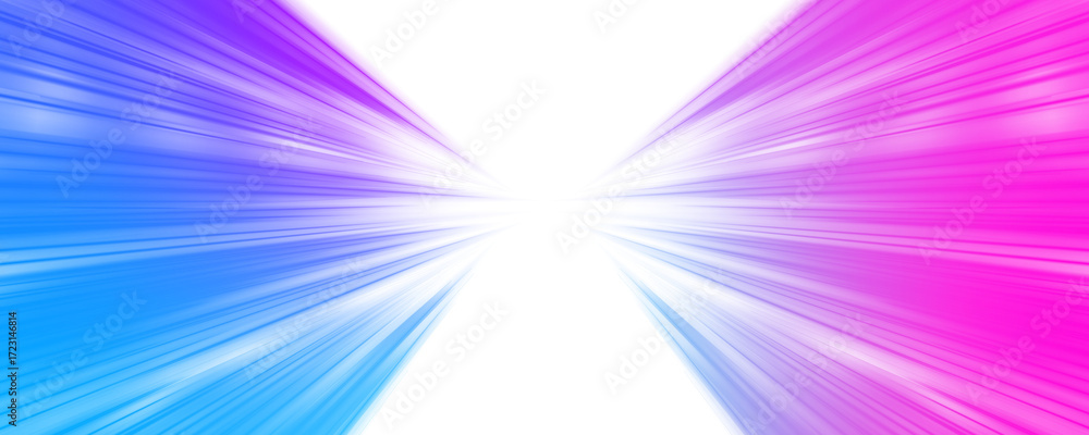 Obraz premium Fast city lights blur into streaks of purple and blue, racing along the highway. Neon trails trace the motion of speeding cars. Night rush captured in light. PNG