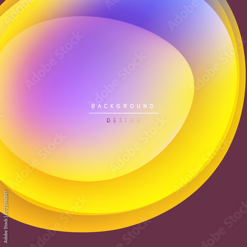 Abstract gradient background. Purple, yellow hues blend smoothly. Modern design element, simple yet vibrant. Text reads background design.