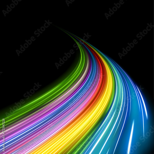 A glowing spiral emerges from a neon storm, bending light like a vortex in space. Movement feels infinite. Motion becomes art.
