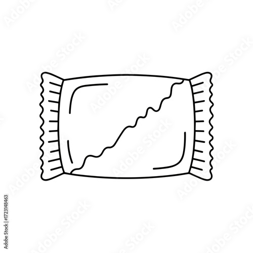 Snack wrapper with wavy edges and blank label design  