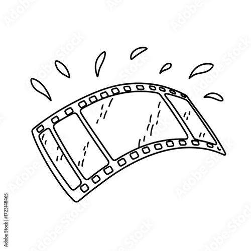 Film strip with drops illustrating motion and creativity  