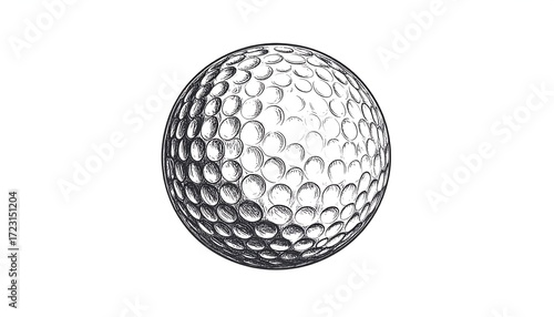 Detailed sketch of a golf ball