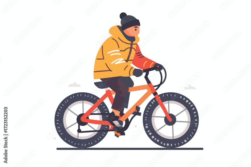Obraz premium kid staying with bycicle stay isolated