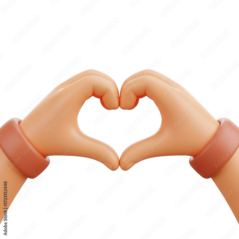 Obraz premium 3d icon of hands forming a heart shape isolated on transparent background, symbolizing love