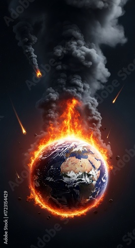 Burning Earth, Asteroid Impact, Catastrophic Event.