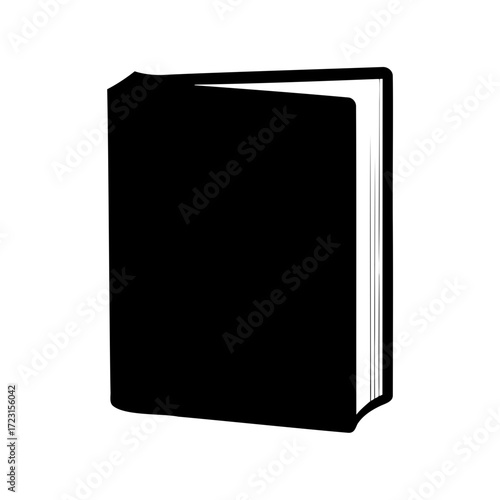 A minimalistic open book silhouette against a white background image
