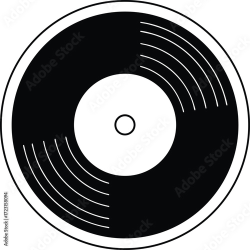 spinning vinyl music record line art
