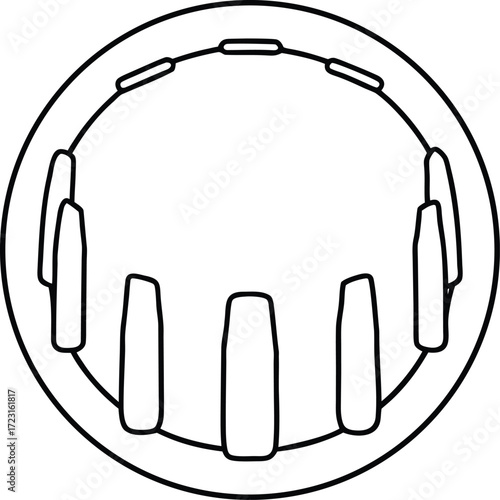 continuous line sketch stonehenge circular arrangement