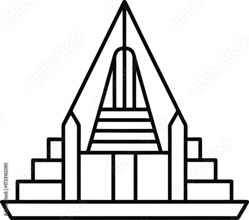 futuristic arcology building line art design