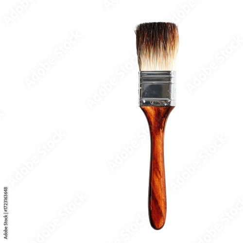 Close-up of a paintbrush with wooden handle