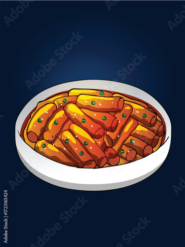 Thai asian foods cuisine handdrawn