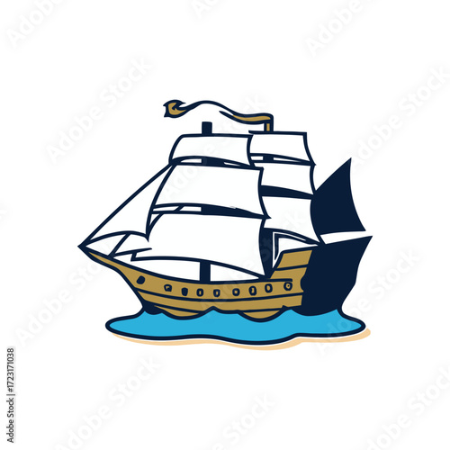 ship on a white background
