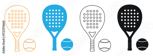 Abstract paddle tennis icon showcases sporting equipment in simple design style