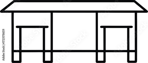 minimalist coworking modular desks line art