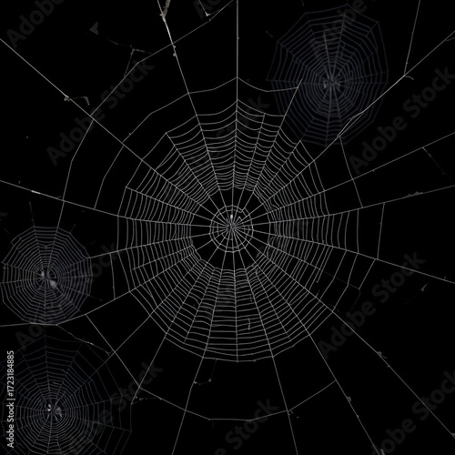 Wallpaper Mural Intricate Web Patterns Created by Spiders in Monochrome Elegance Against a Dark Background Torontodigital.ca