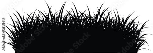 Vector silhouette grass clump isolated nature element vector