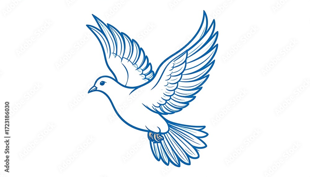 Obraz premium White dove in flight. A simple design