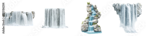 Wallpaper Mural Waterfall Scenery Collection: Nature Landscape Illustration Set Torontodigital.ca
