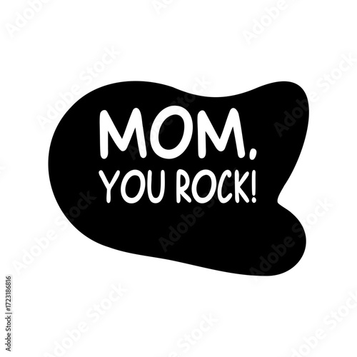 A Sweet Graphic Illustration Celebrating Mom with Bold Text and a Blob