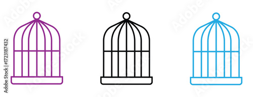 Bird cage icon simple line design - Simple Vector Illustration