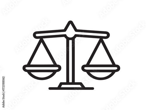 Modern Law Icon In Elegant Minimal Thin Line Vector Artwork Design