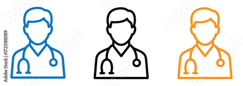 Male doctor icon vector illustration