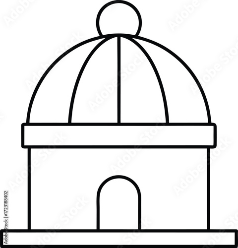 rooftop observatory glass dome line art