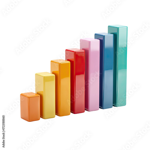Free Download Ascending colorful blocks forming a bar graph, showcasing growth and progress - GFXLoad
