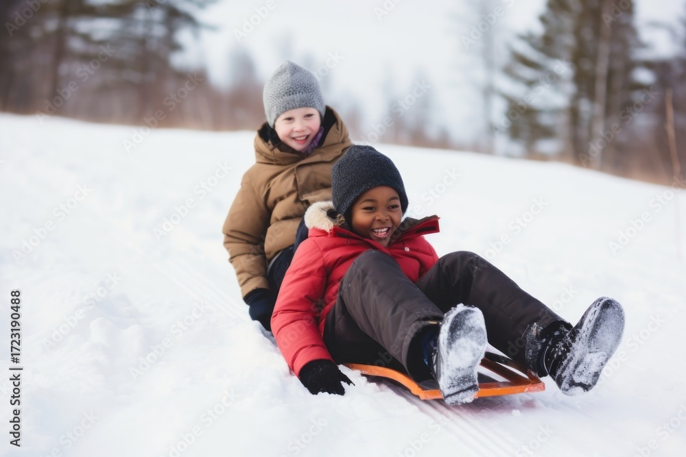 Fototapeta premium Sled sledding sports winter.