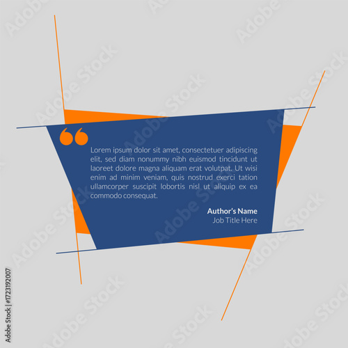 Modern testimonial quote box template for social media and customer reviews. Editable vector design. Communication or suggestion testimonial in chat bubble design. Bubble testimonial banner, quote. 