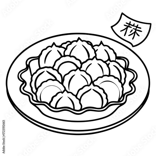 Vector illustration of delicious bakery breakfast, featuring fresh bread and croissants on a plate