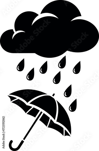 A black and white image of a cloud with an umbrella high quality stock photo background perfect for creative commercial and editorial use.