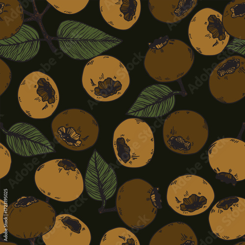 Seamless pattern with blueberry. Natural fresh ripe tasty blueberries. Vector illustration for background, packaging, textile, fabric and various other designs. Food concept.