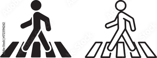 Vector art of pedestrian crossing sign for safety awareness