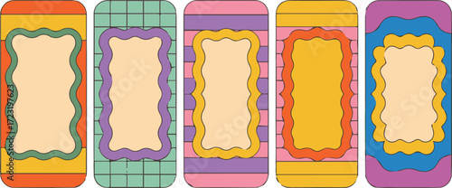 Vector art of retro frame collection for vintage design