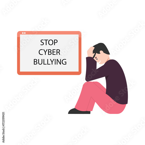 Stop Bullying  Vector Illustration Which can easily edit or modify